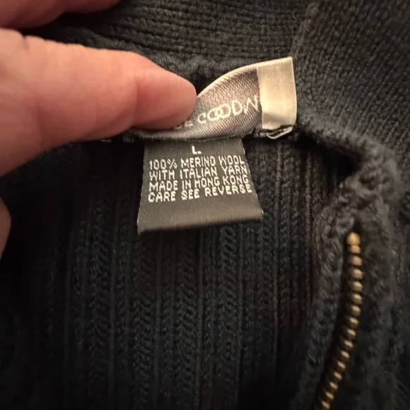 Shin Choi/Bergdorf Goodman Deep Navy Blue Zip Up Cable Knit Sweater - Picture 4 of 8